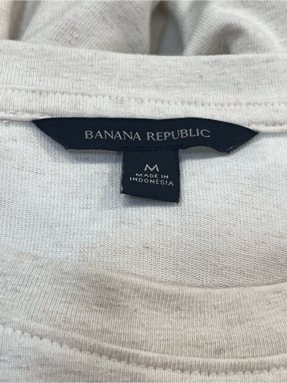 Banana Republic Linen Blend Padded Shoulder Midi T Shirt Dress Ivory M - Picture 8 of 9